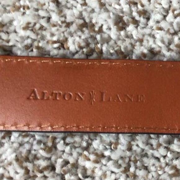 Alton Lane Italian Leather Belt Size 44 Black USA Made Classic Menswear - Picture 7 of 16